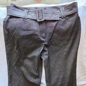 Willi Smith Belted Trousers Women 14 Charcoal Gray Excellent High Rise Straight‎